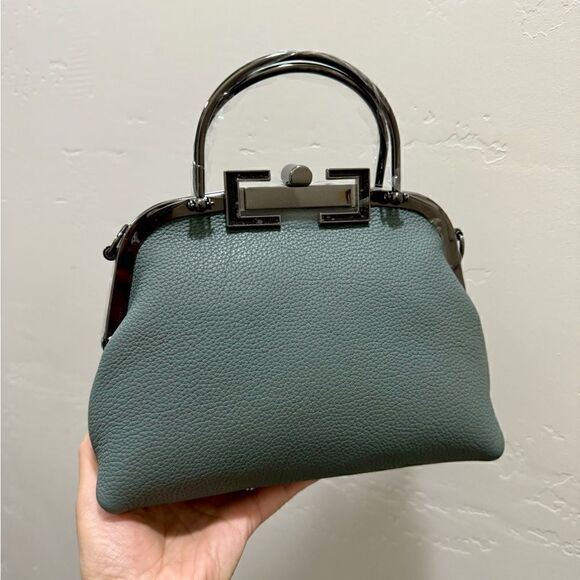 Handmade Genuine Premium Togo Leather Top Handles Bag/ Crossbody & 2 Chains - Picture 9 of 16